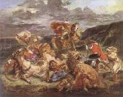 Eugene Delacroix The Lion Hunt (mk09) Germany oil painting artist